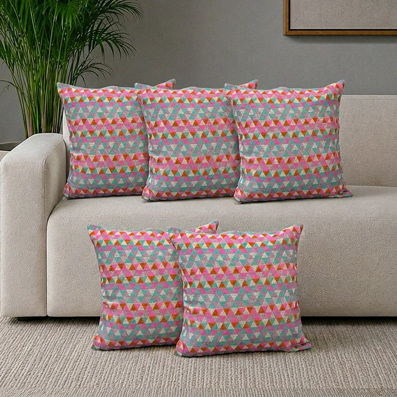 Mono Loom Jacquard Cushion Cover - Set Of Five media 1