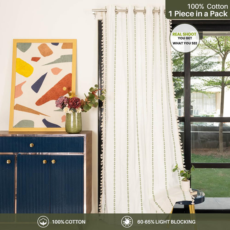 Urban Space Vintage Braid Curtain - Sage Green media 3