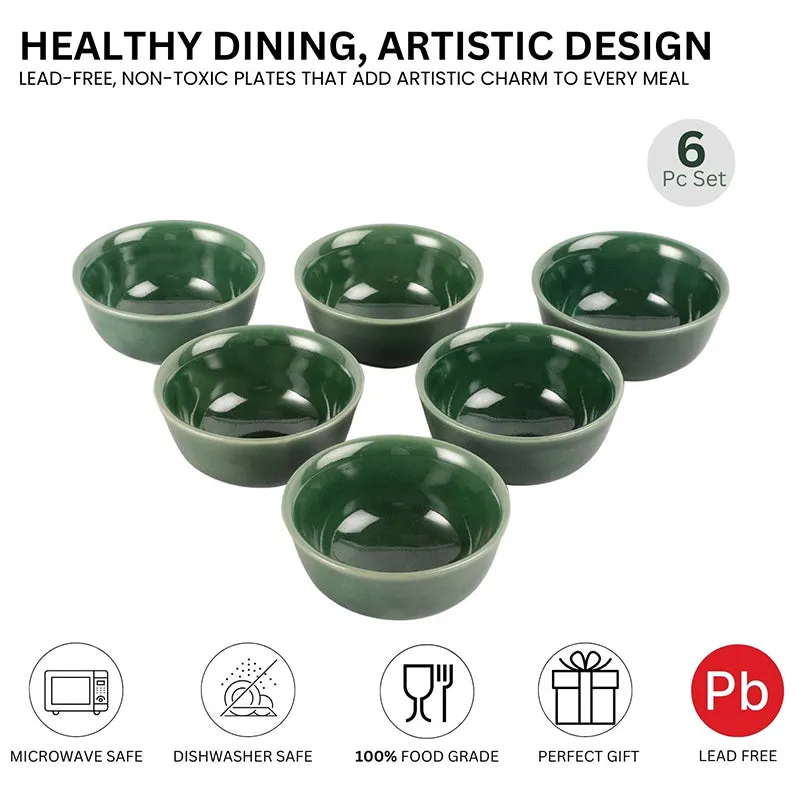 Brienne Ceramic Soup Bowl (150 mL/Green) - Set Of Six media 4
