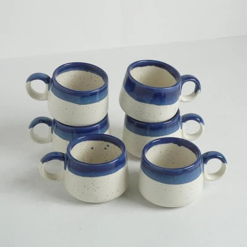 Nouvelle Ceramic Tea Cup (150 mL Each) /Blue)- Set of Six media 5