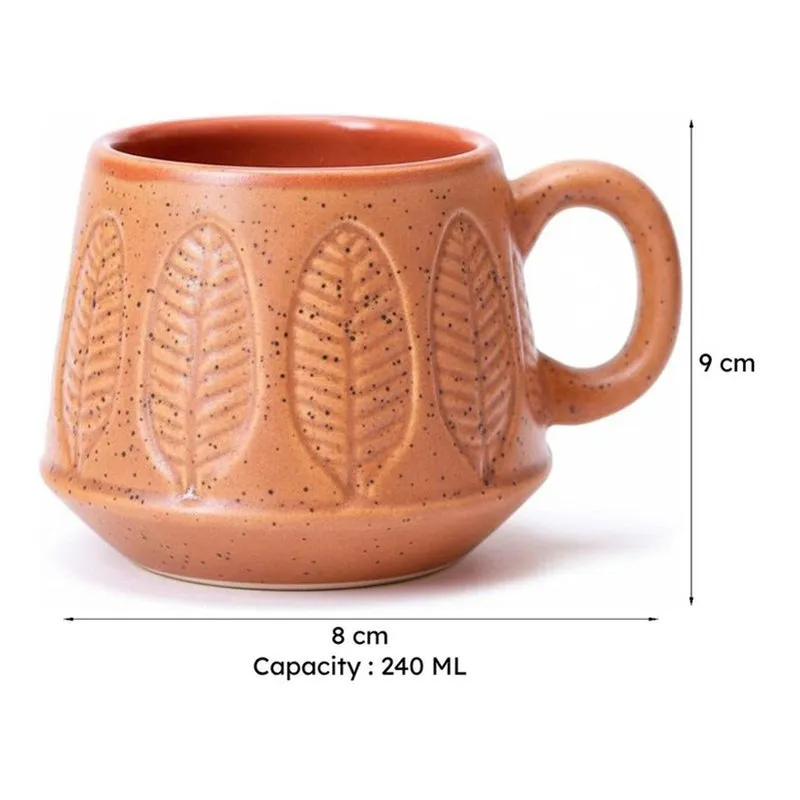 Adriano Ceramic Tea Cup (240 mL/Brown) media 6