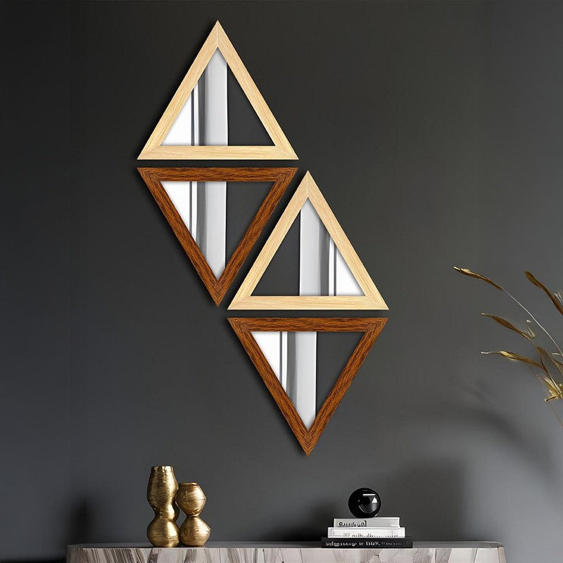 Trio Reflect Wall Mirror (Beige,Brown) - Set Of Four media 4