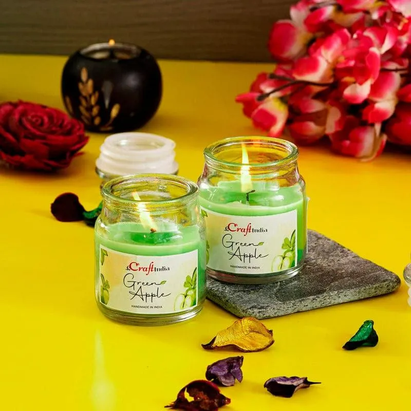 Nithya Green Apple Scented Jar Candle - Set Of Two media 4