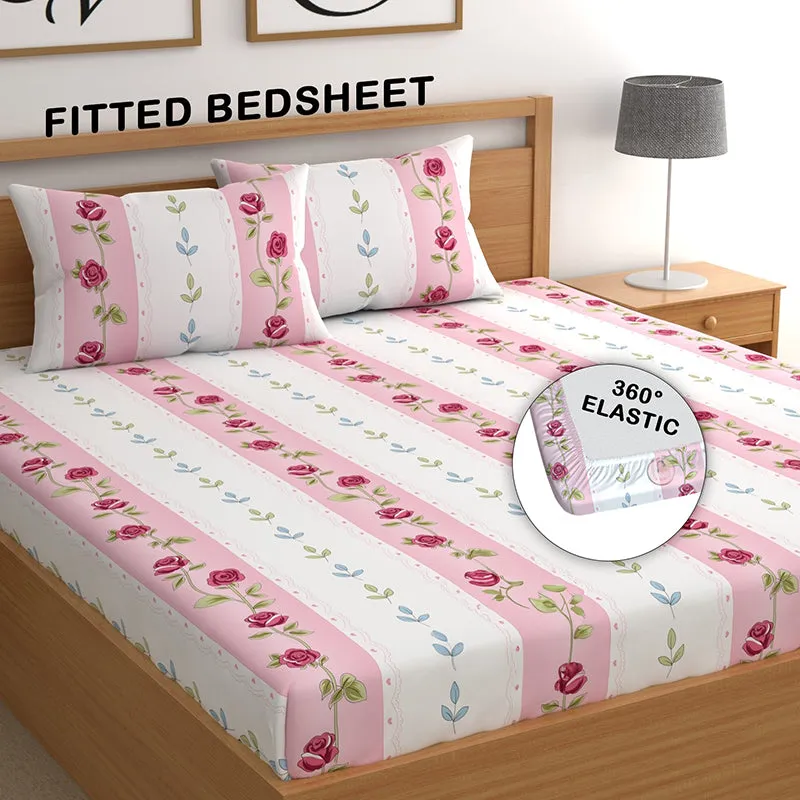Irisea Fitted Microfiber Microfiber Bedsheet (Pink) - 150 GSM media 3