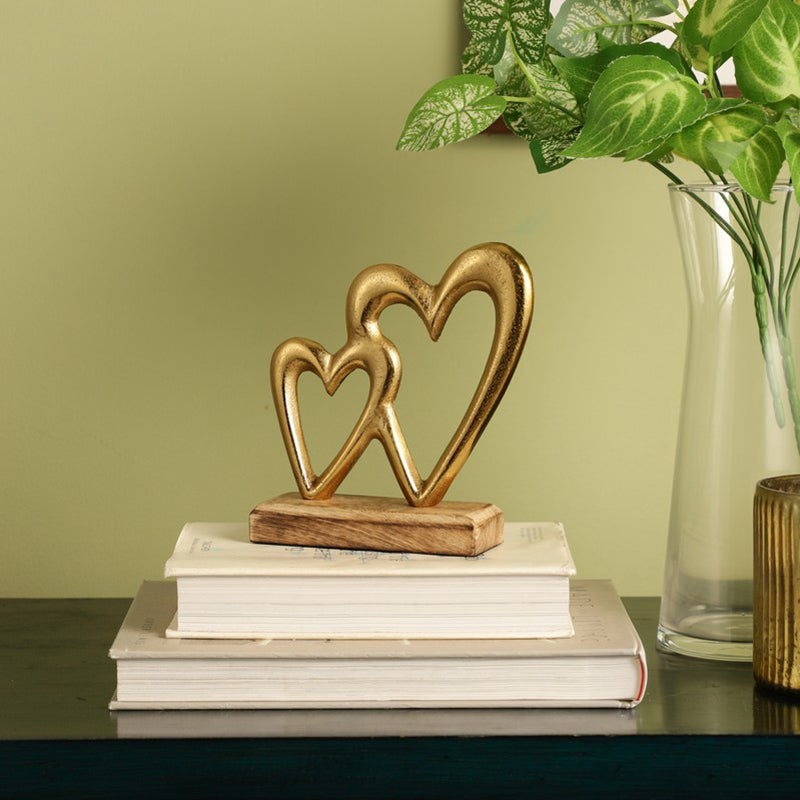 Heart Halo Duo Showpiece - Gold