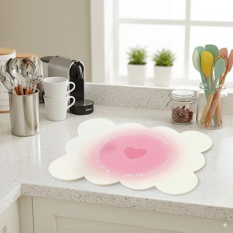 Bubbles & Pink Dish Drying Mat media 1