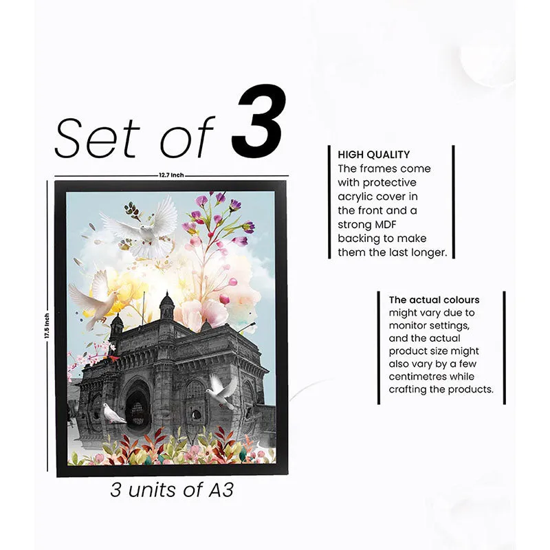 City Arche Charms Wall Painting - Set of Three media 3