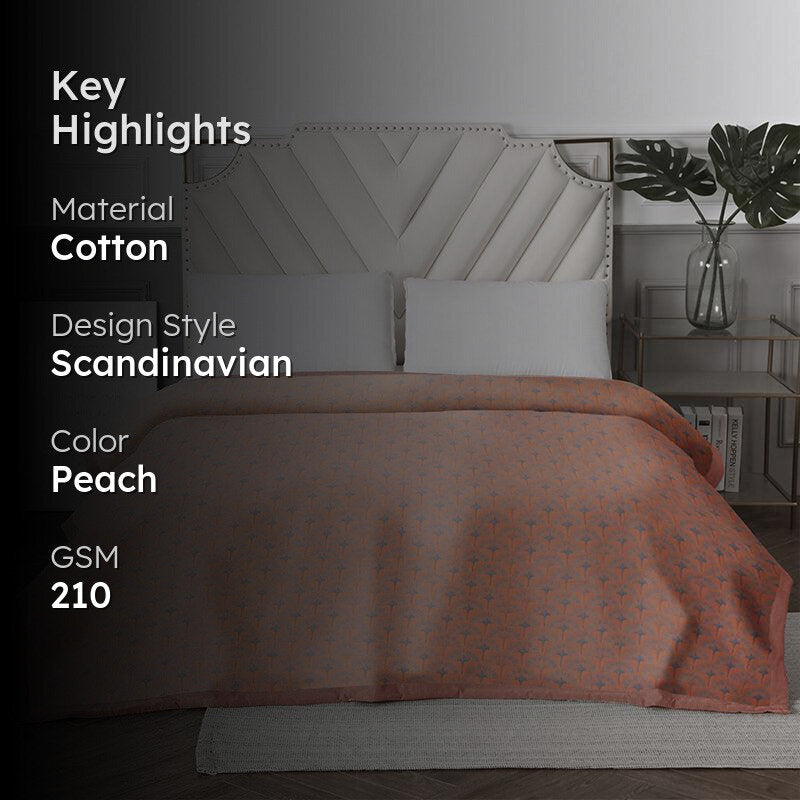 Pyper Geomatric Cotton Dohar (Peach)  - 210 GSM media 2