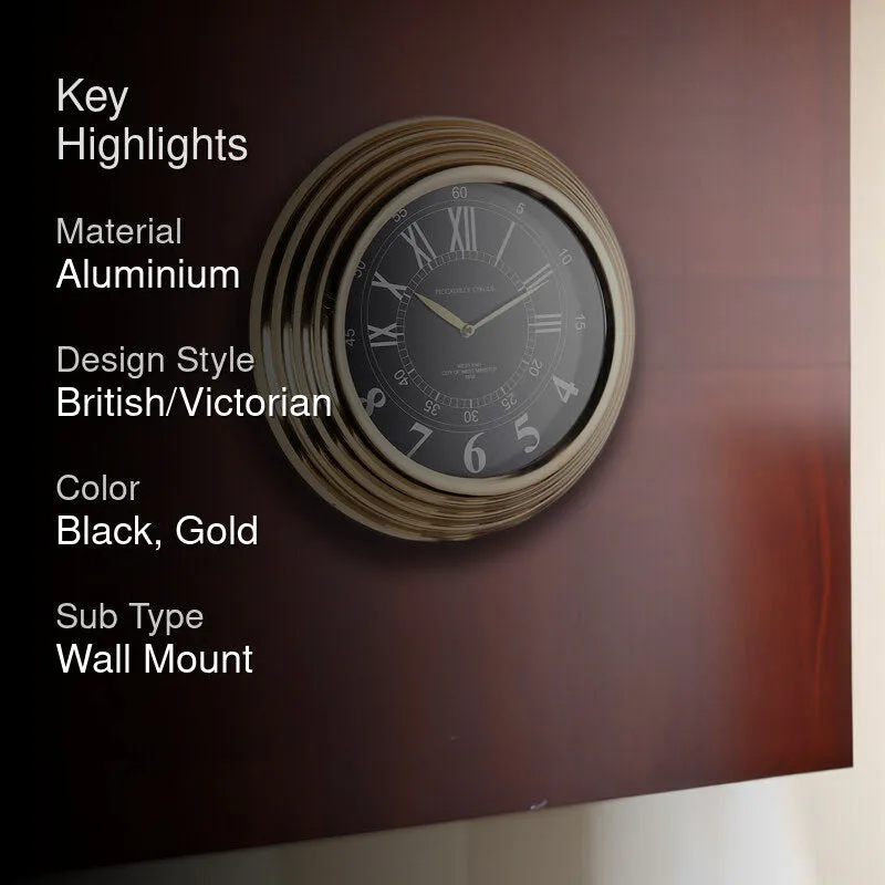 Rinda Romanus Wall Clock - Gold & Black media 2