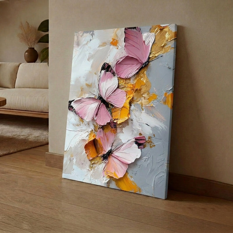 Butterfly Relief Canvas Wall Art