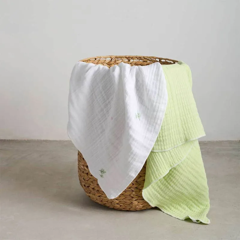 Little Maive Baby Bath Towel (Green) - Set Of Two media 1