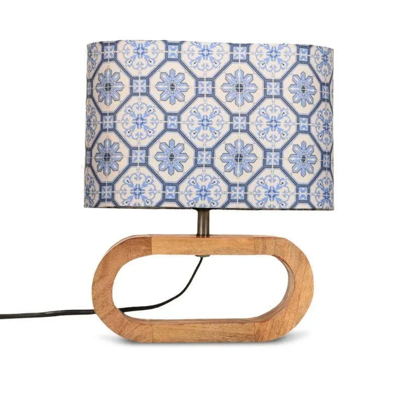 Ethinic Mirza Fabric Table Lamp - Brown,Blue media 4
