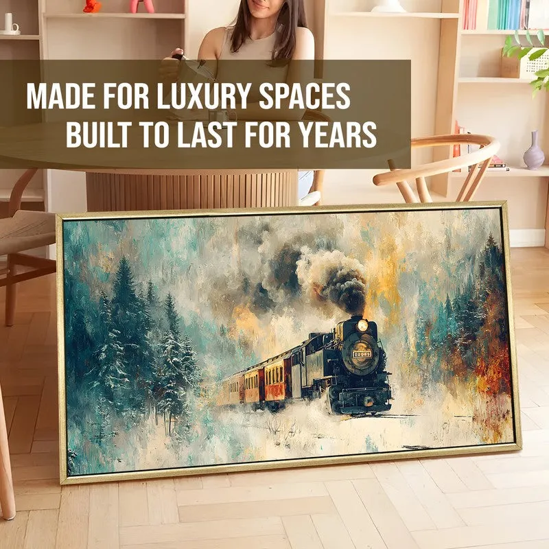 Locomotive Canvas Wall Painting With Frame media 5