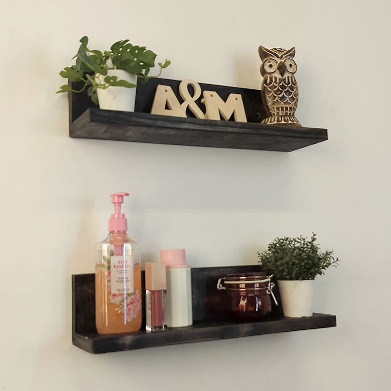 Sylora set of 2 Wooden Wall Shelf Organiser media 4