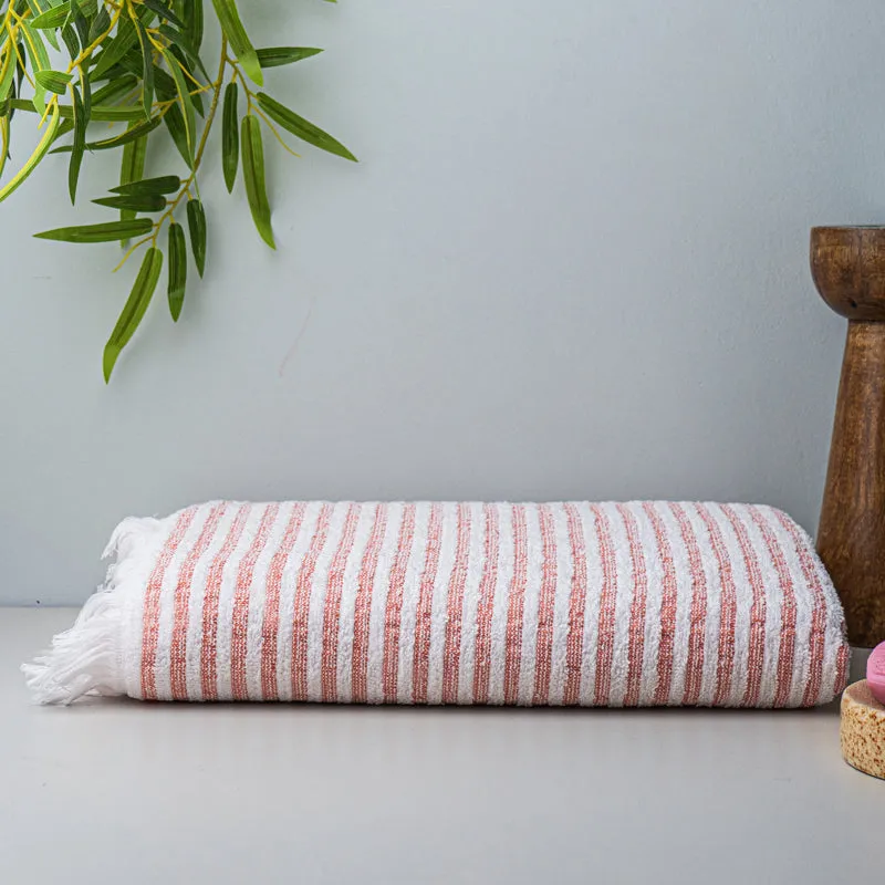 Micro CottonLuxeDry Striped Comfort Bath Towel - Orange & White media 3