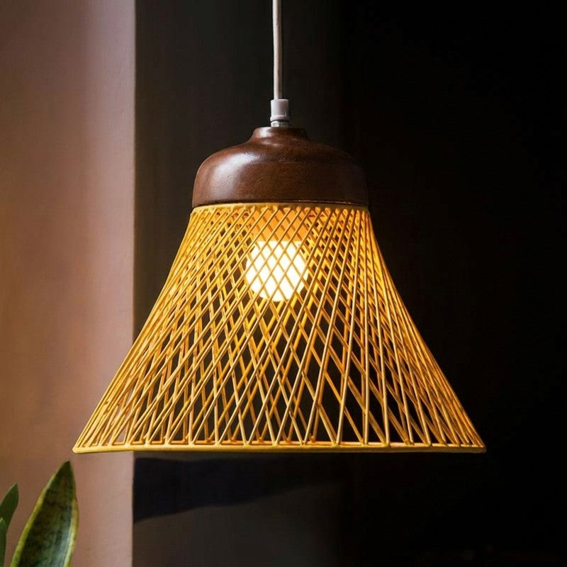 Orange Tree Netta Mango Wood Ceiling Lamp
