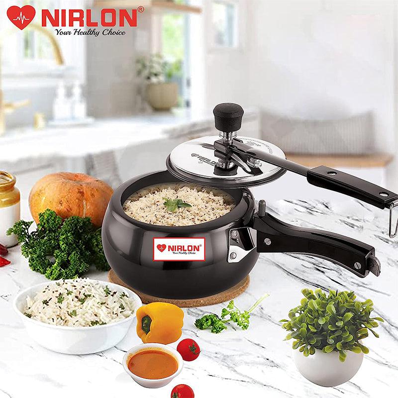 Nirlon Hard Anodized Aluminum Pressure Cooker - 2000 mL/ 8 Inches media 3