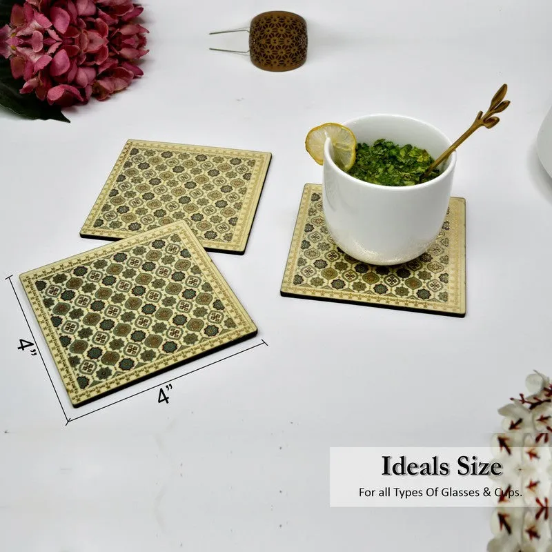 Artisan Crafted Wooden Coasters with Holder - Seven Piece Set media 6