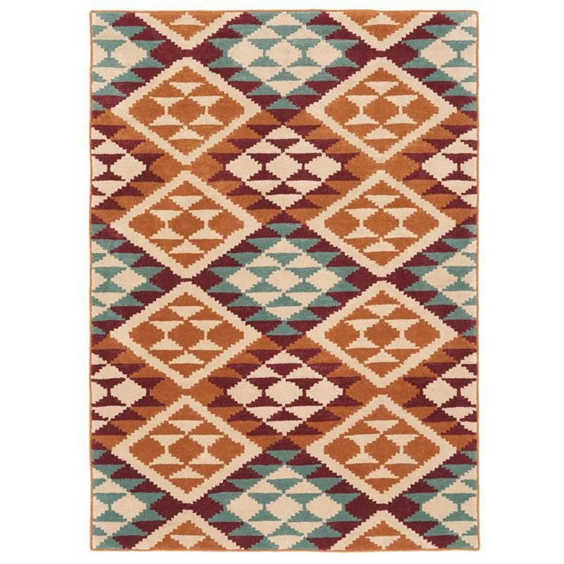 Belladonna Hand Tufted Geometric Wool & Nylon Carpet - Maroon media 1