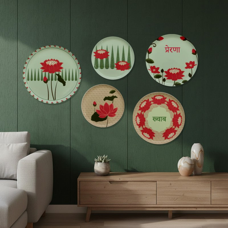 Lotus Harmony Metal Wall Plates - Set of Five media 3