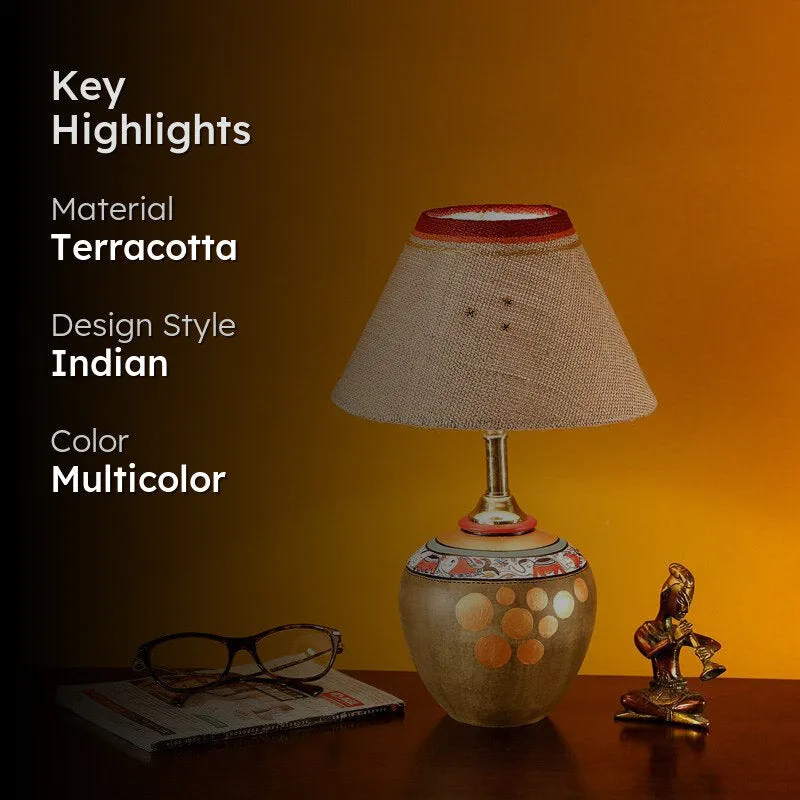 Chaima Handcrafted Terracotta Table Lamp - Multicolor media 2