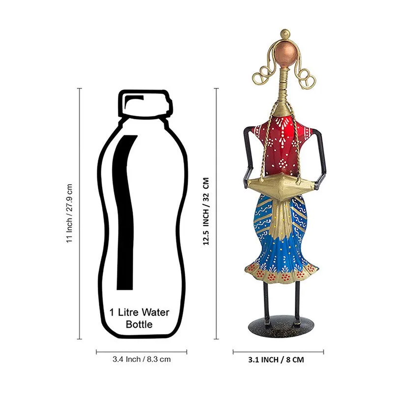 Lady Musician Iron Showpiece - Blue,Red media 8