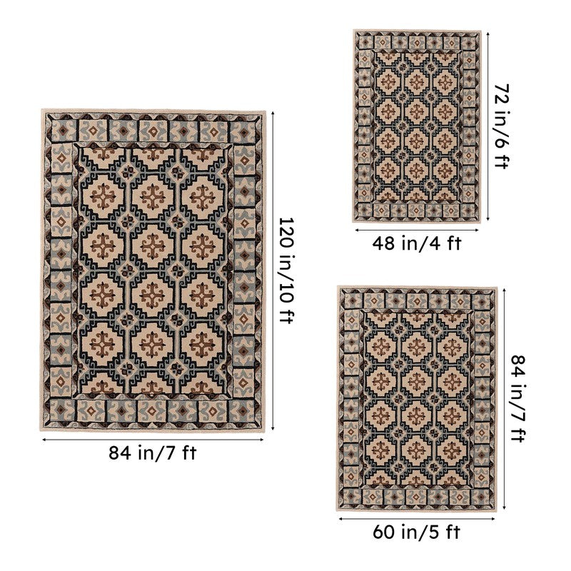 Gamling Ethnic Wool & Nylon Carpet - Black media 14
