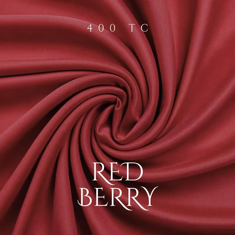 Moonweave Solid Cotton Bedsheet (Deep Red) - 400 TC media 6
