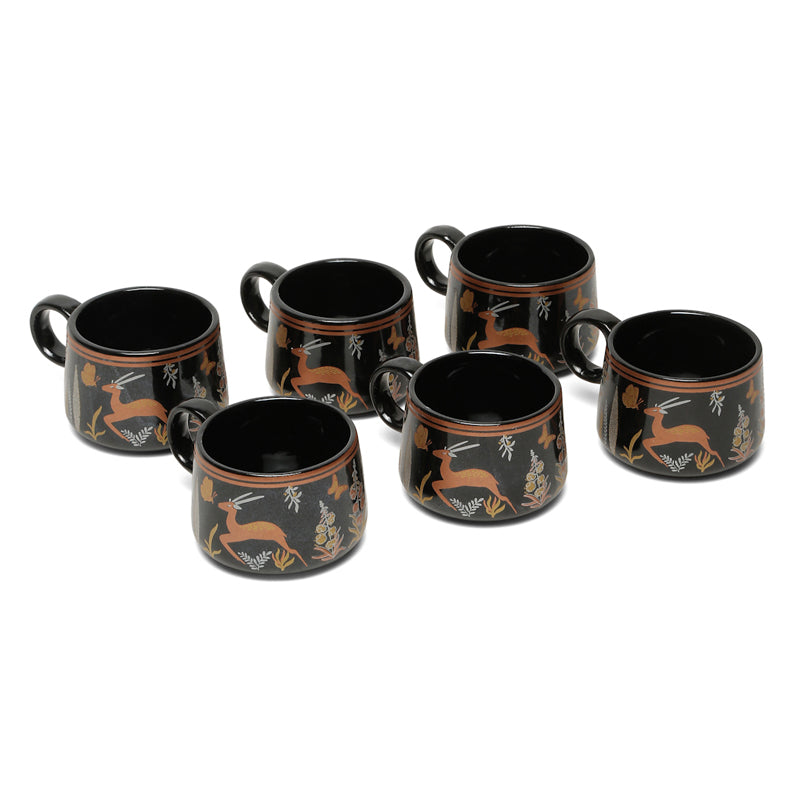 Sable Ceramic Tea Cup (120 mL Each) - Set Of Six media 3