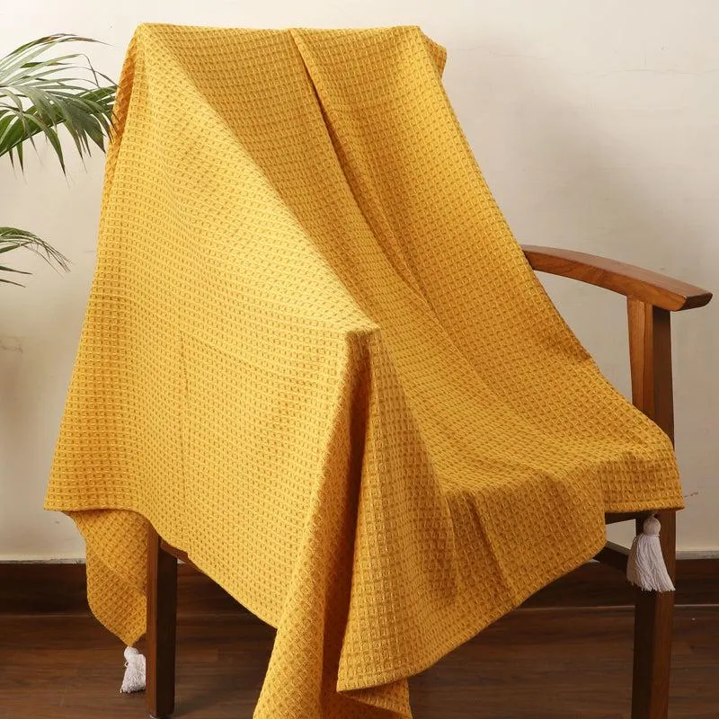 Forest Fables Knitted Cotton Throw - Yellow media 1