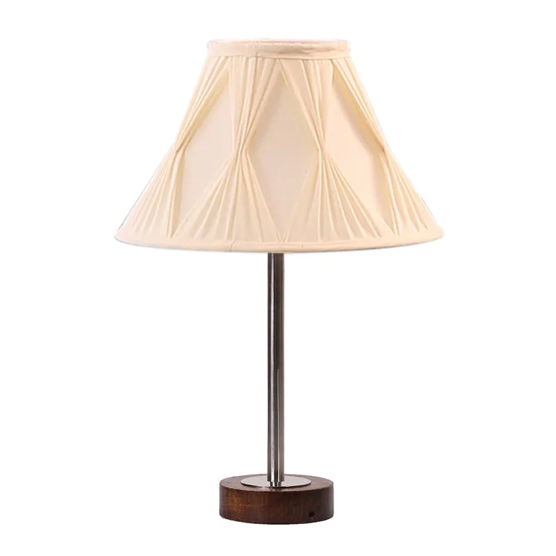 Pleatra Pinch Rodin Wooden Table Lamp - OffWhite,Silver,Brown media 4