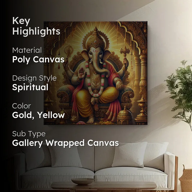 Raja Ganapathi Poly Canvas Wall Painting media 2