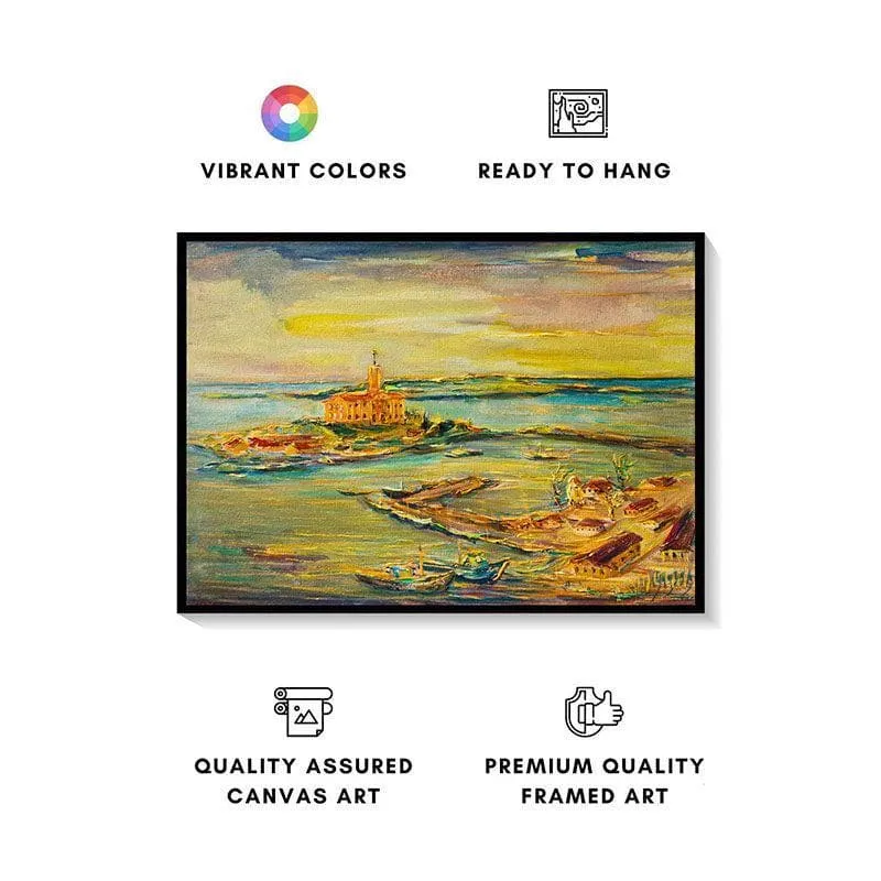 Vivid Sunset Canvas Wall Painting - Black Frame media 4