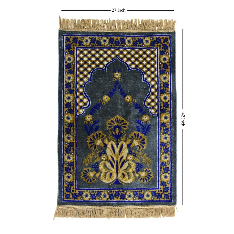 Noorara Velvet Prayer Mat - Light Blue media 6