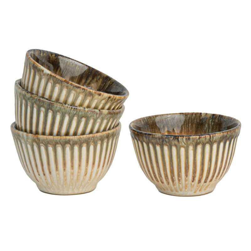 Mintora Beige Ceramic Snack Bowls (180 mL) - Set Of Four media 3