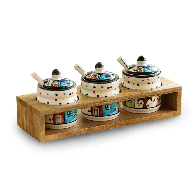Sweet Home Handpainted Condiment Jar (280 Ml) - Seven Piece Set media 3