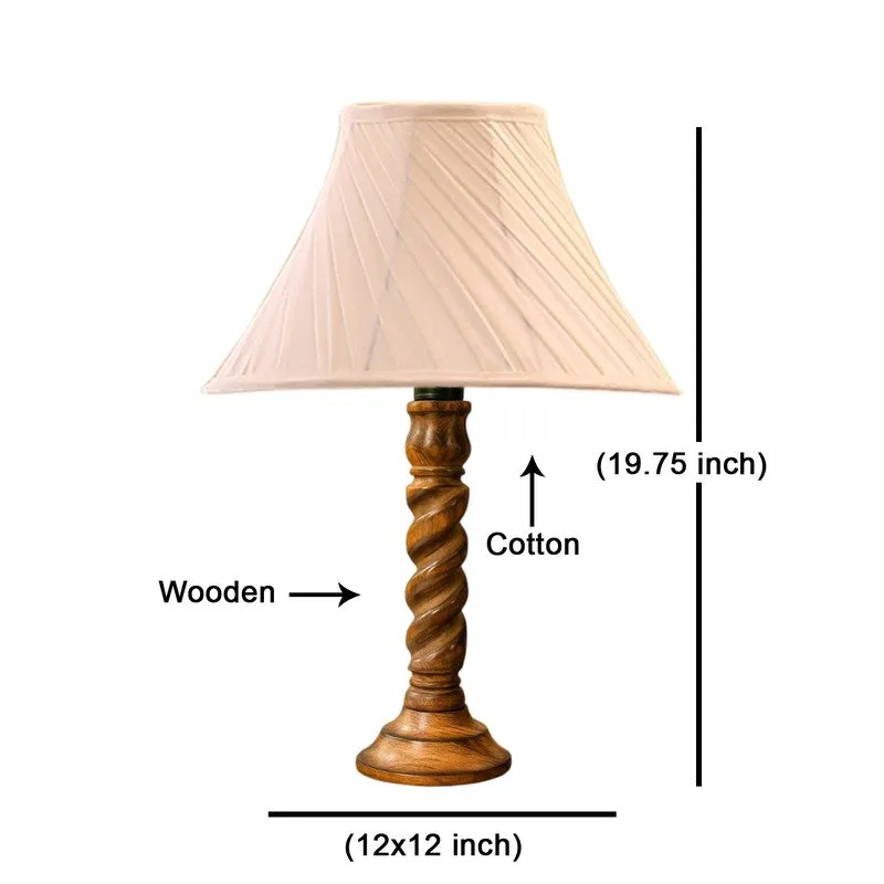 Elvane Vela Wooden Table Lamp - Ivory media 8