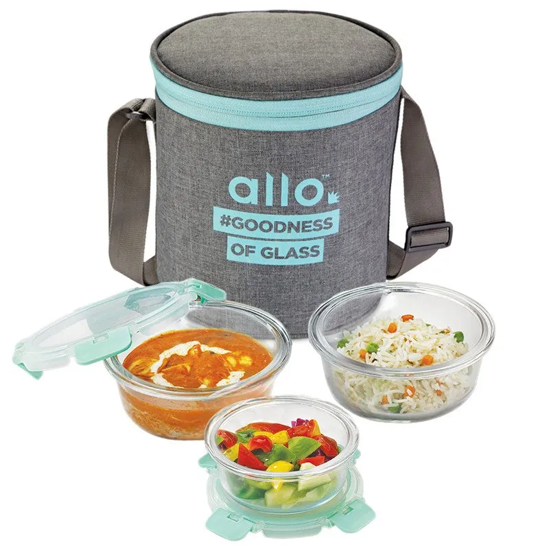 Pakvio Leak Proof Glass Lunch Box with Bag- Set of Three media 5