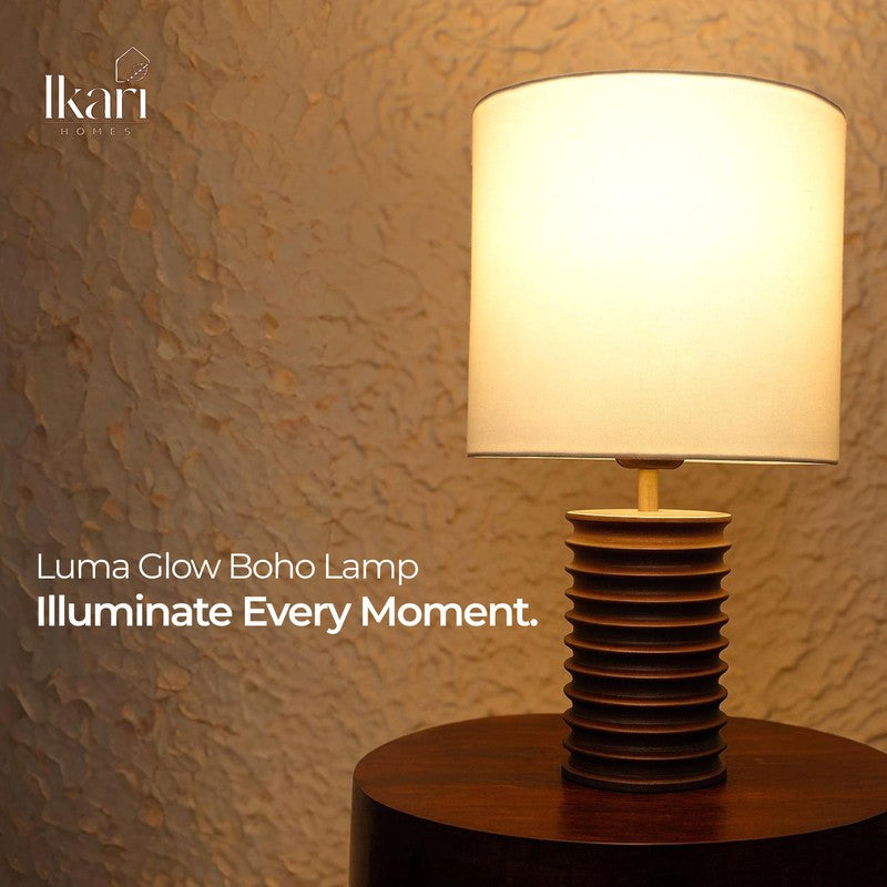 Boho Disc Mango Wood Table Lamp media 4