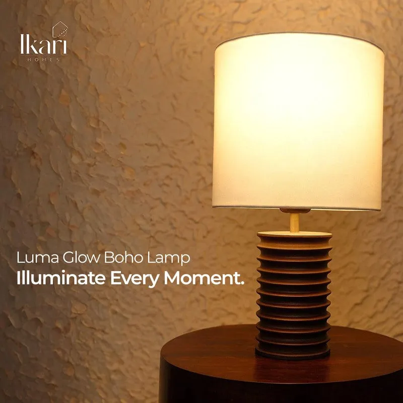 Boho Disc Mango Wood Table Lamp media 4