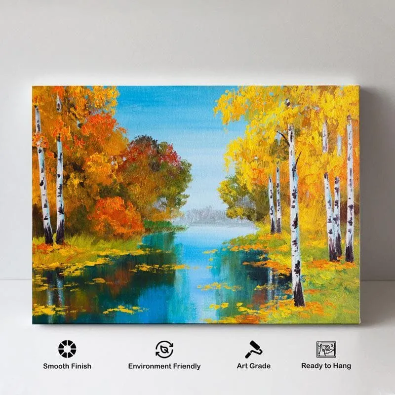 Birch Forest Near The River - Gustav Klimt Canvas Wall Art - Gallery Wrap media 4
