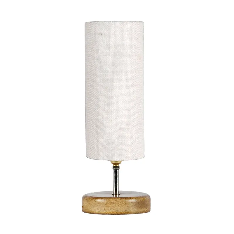 Hisha Wooden Table Lamp With Jute Shade - White,Brown media 4
