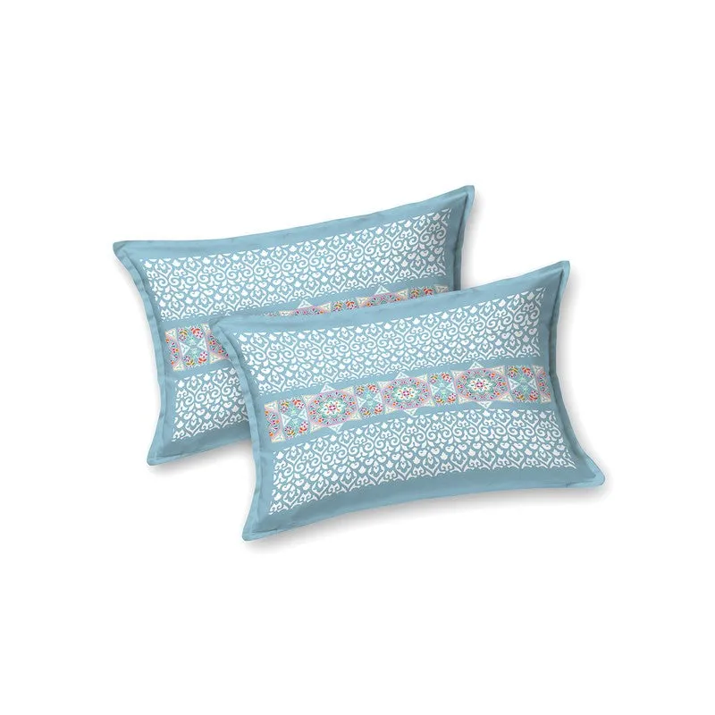 LuxeHaven Cotton Bedsheet (Blue) - 180 TC media 3