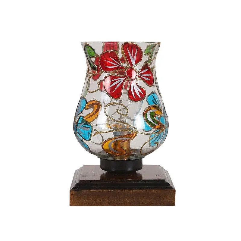 Glowelle Mosaic Glass Table Lamp With Wooden Base - Multicolor media 5