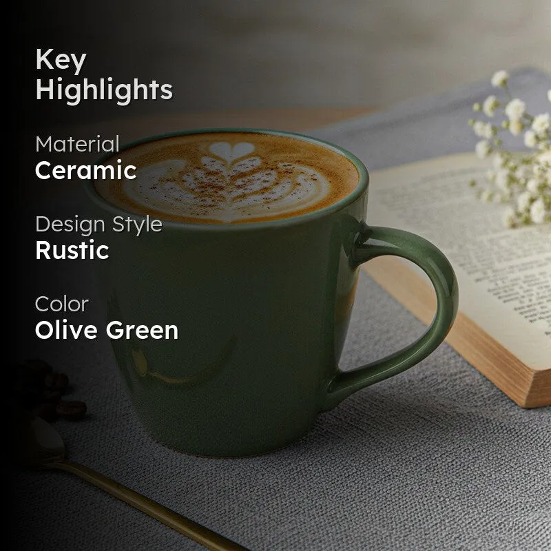 Karvaa Ceramic Coffee Mug (Forest Green) - 350 mL media 2