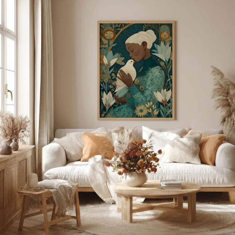 Dovehue Canvas Wall Painting - Brown Frame media 4