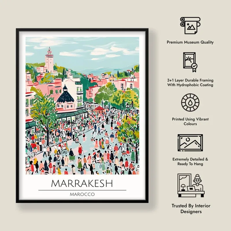 Vintage Marrakesh Framed Canvas Wall Painting media 8