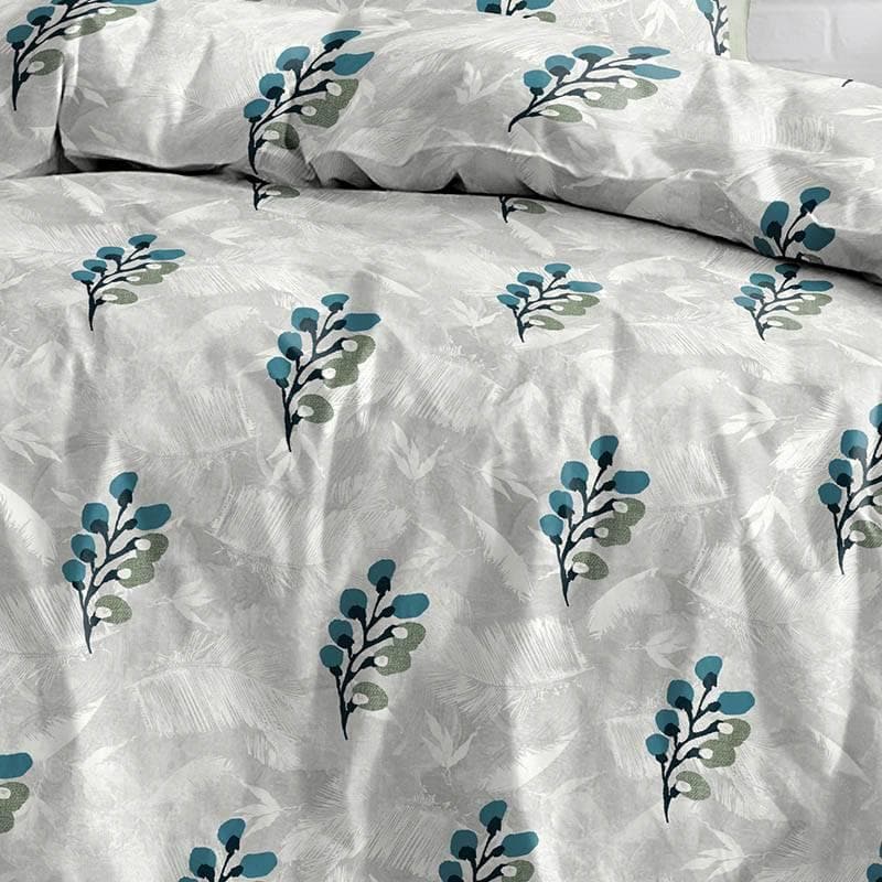 Leafy Affair Cotton Bedsheet (Green) - 170 TC media 3