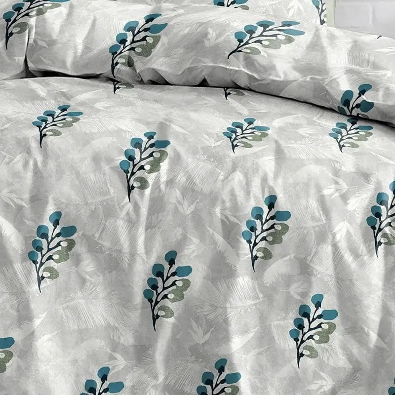 Leafy Affair Cotton Bedsheet (Green) - 170 TC media 3