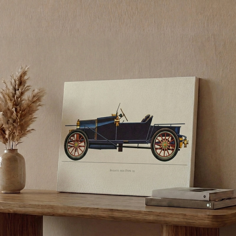 Timeless Wheels Car Wall Painting - Blue